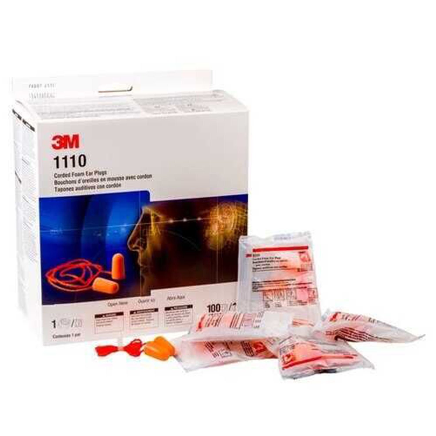 3M 1110 İpli Silikon Kulak Tıkacı 100 Çift