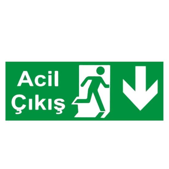 Acil Çıkış Levhası Fotolümenli Aşağı Yön